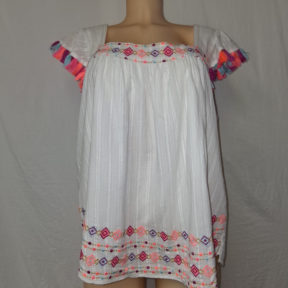 Savanna Jane Off-White Textured Blouse Women Boho Size 1X